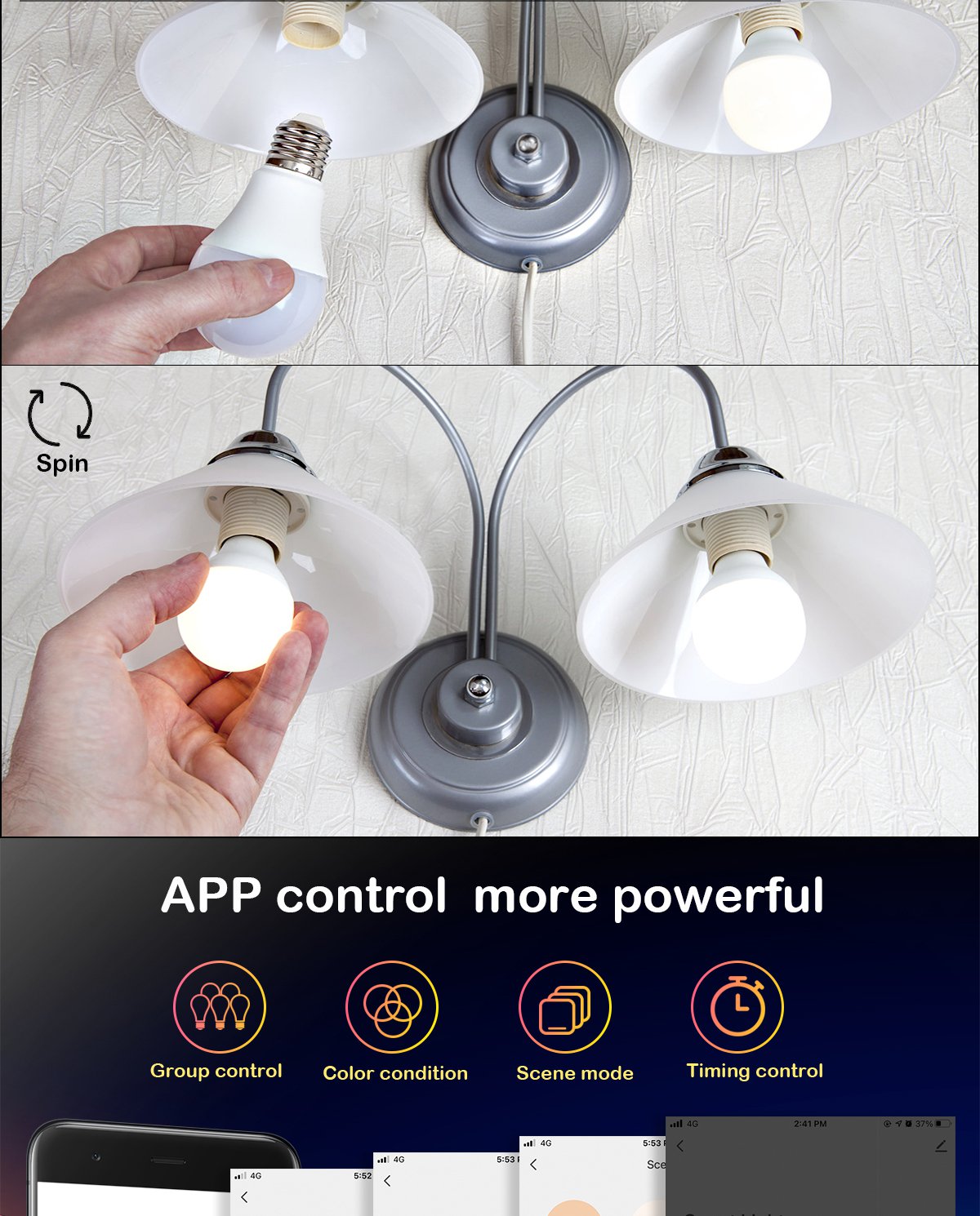 LED bluetooth bulb light