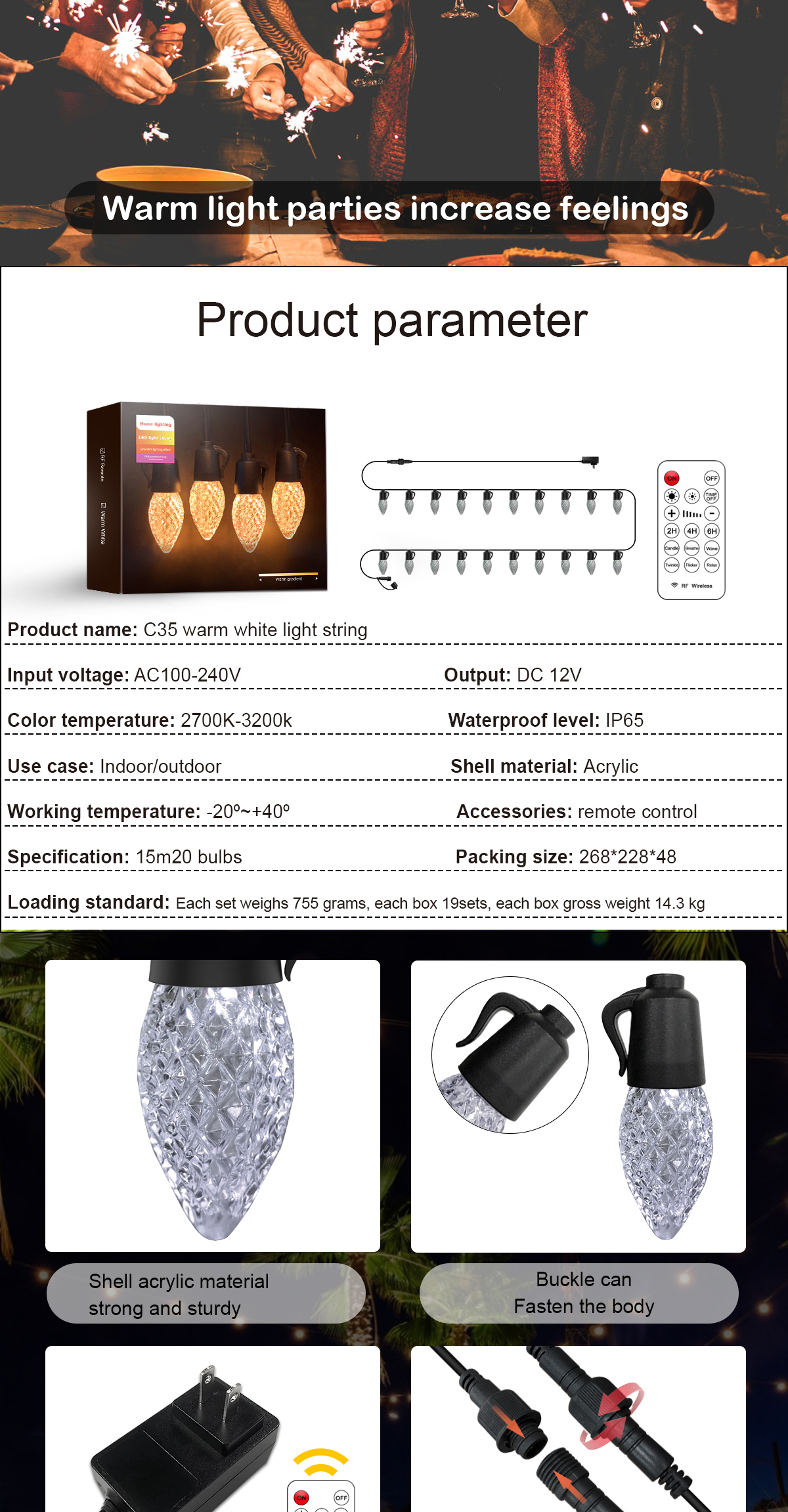 LED remote control light string